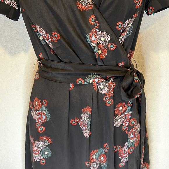 ModCloth Floral Cap Sleeve Wrap Dress Size XS - Picture 5 of 16